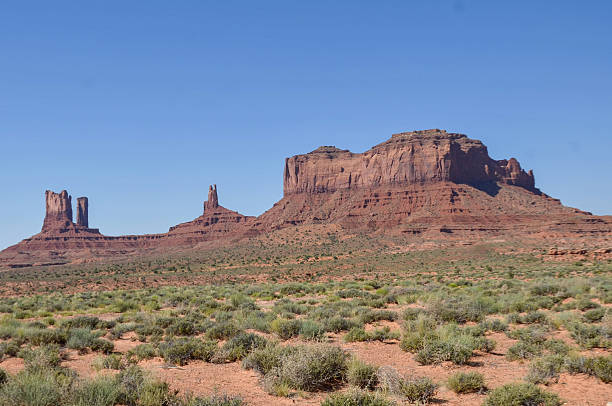 istock Iconic Red Sandstone Buttes of Monument Valley Under Clear Blue Sky 2253613201