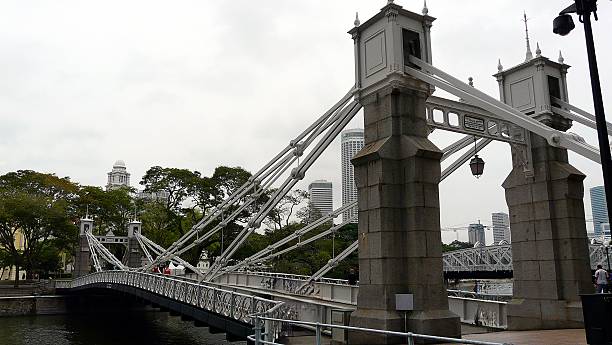 View of the Cavenagh Bridge, Singapore