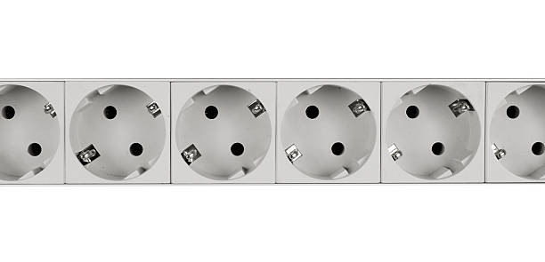grey electric plugs or socket isolated