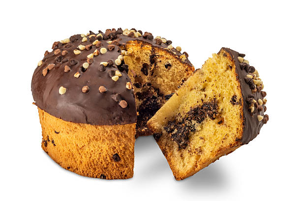 istock Panettone with a slice cut out on a white background 2253626648