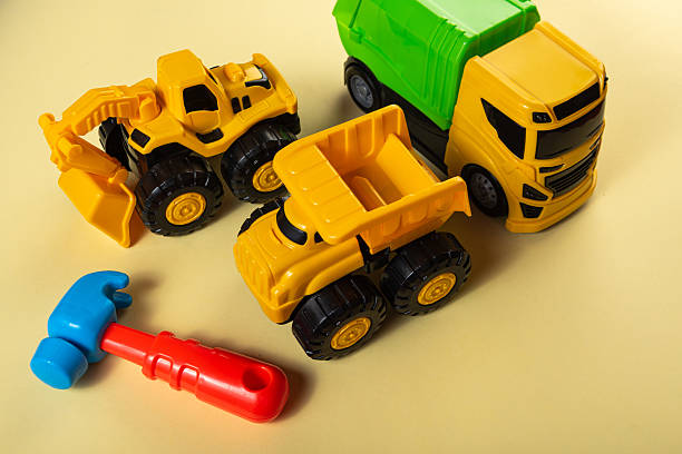 istock Colorful toys on a yellow background 2253632168