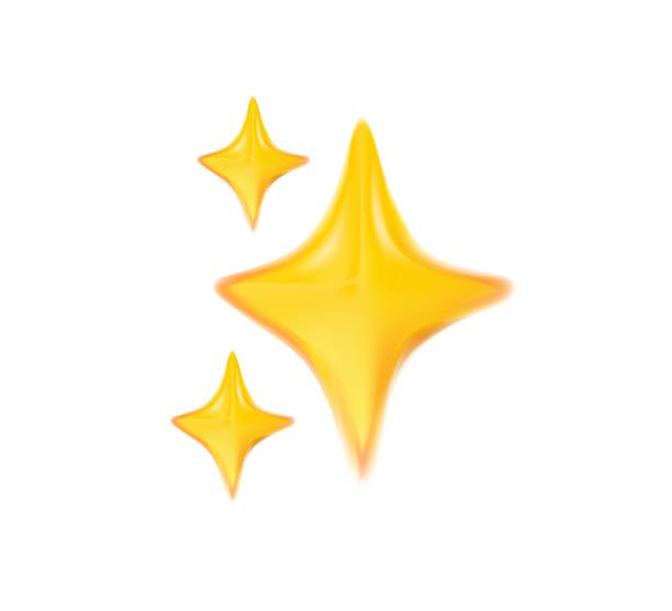 istock Stars, sparkles emoji icon, design elements of bright light sparkles and shines, starburst. glossy golden shine, magic 2253632220