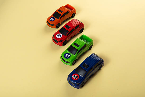 istock Colorful toys on a yellow background 2253633328