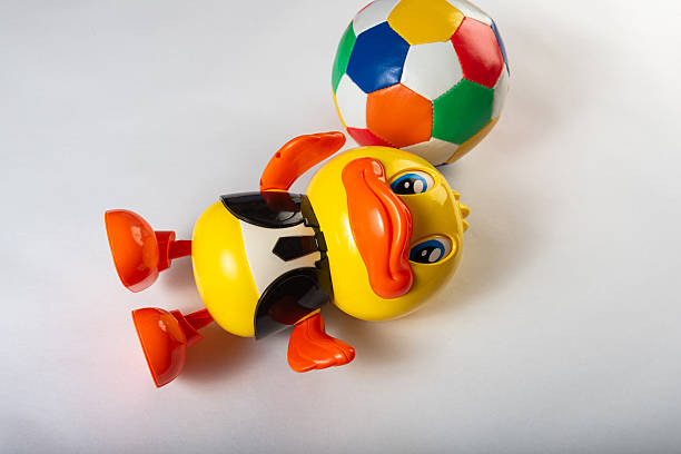 Colorful toys on a white background