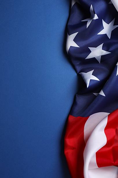 Beautiful waving star and striped American flag
