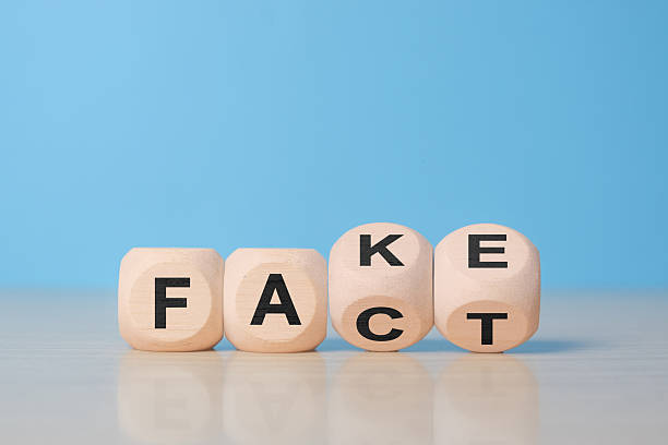 istock Fact or Fake concept, Wooden cube change the word 2253642271