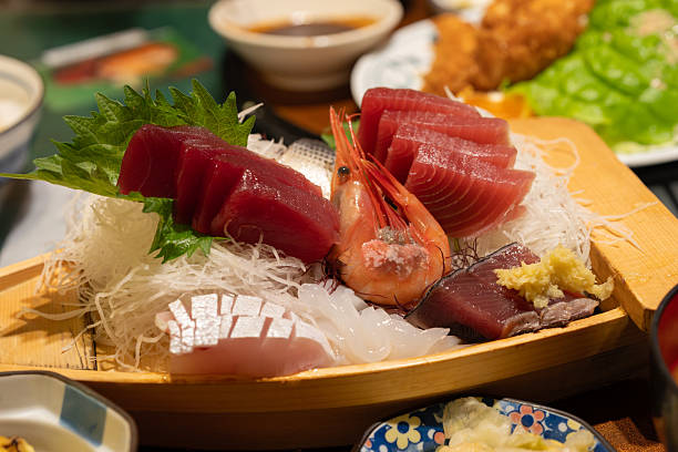 istock Delicious assortment of sashimi 2253642419