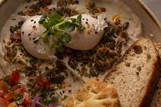 istock Mediterranean breakfast delight, Savory eggs with grains and vegetables 2253644048