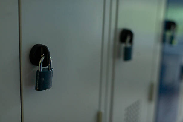 stacked padlock on the door