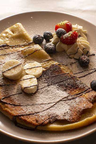 istock Delicious breakfast treat, Rustic plate with fresh fruit and sweet 2253644779