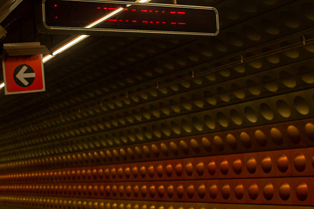 Germany, Hamburg, Subway station Hafencity, August 17, 2024 -Close-up of metal bench at subway station