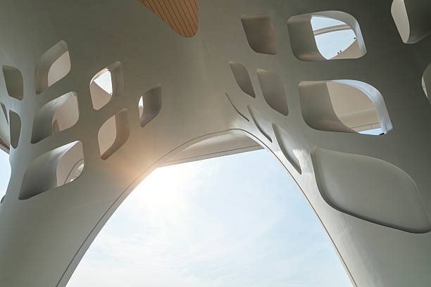 istock Close up of modern architectural geometric structures 2253652133