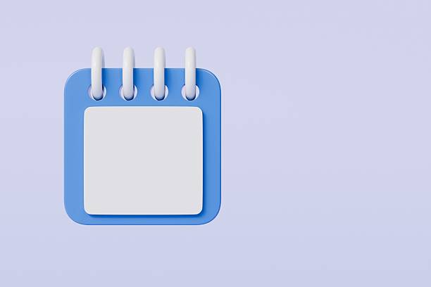 Calendar with space for text and slightly raised page