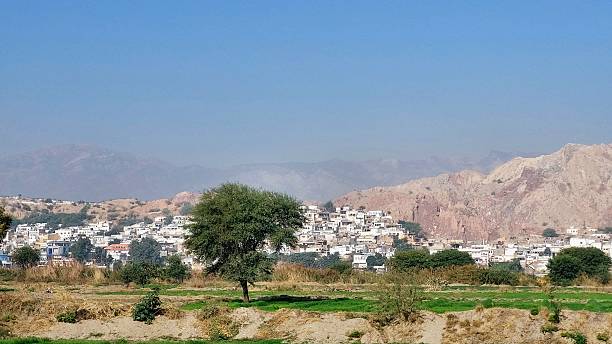istock Scenic historic Kalabagh town with Indus River red hills view 2253659721