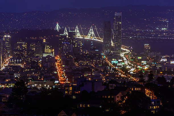istock Skyscrapers and freeways in San Francisco at night 2253661820