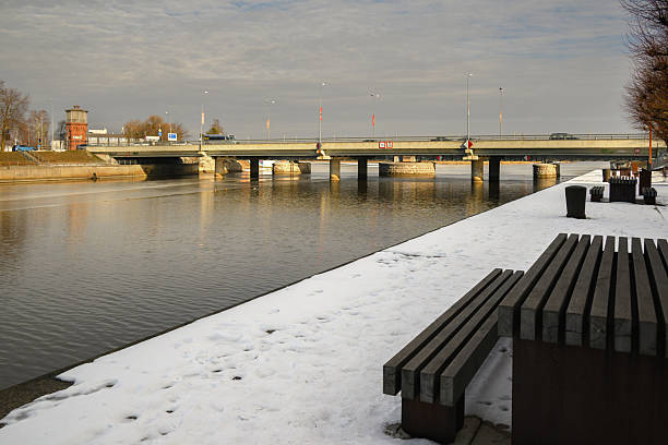 Liepaja bridge in winter.