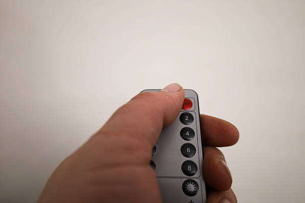 pressing the button on the tv remote at home