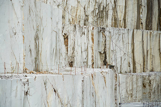 Road escaved in an active marble extraction cave. Carrara, Tuscany, Italy