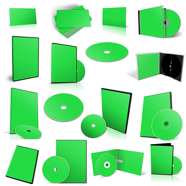 black plastic box for ten DVD and CD discs isolated on white background close up
