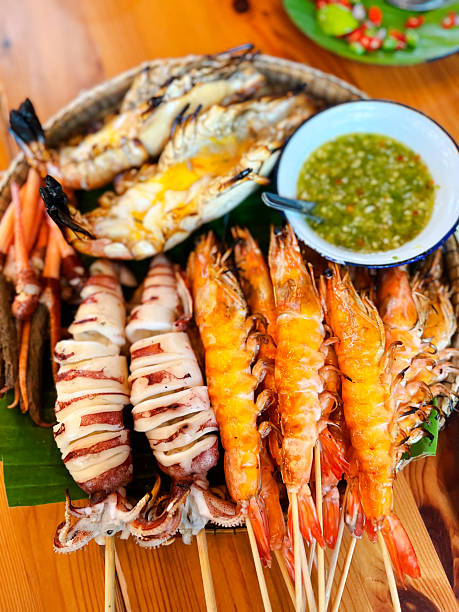 istock Thai grilled seafood plate 2253670536