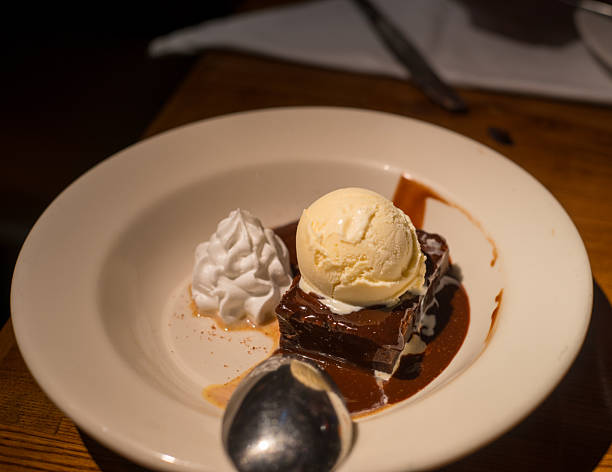 istock Chocolate Brownie with Vanilla Ice Cream 2253674678