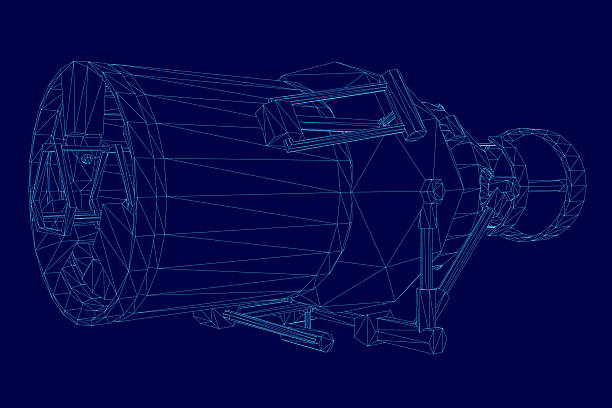 istock A detailed 3D wireframe model of a telescope blueprint 2253675936