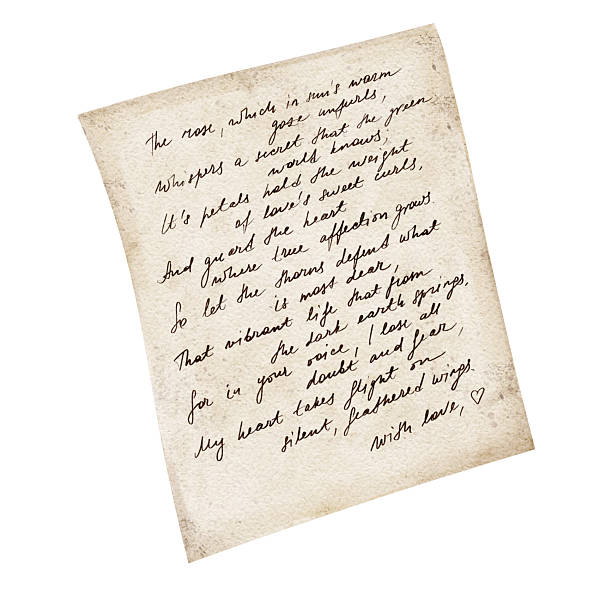 istock Handwritten letter paper in beige and sepia tones 2253684593