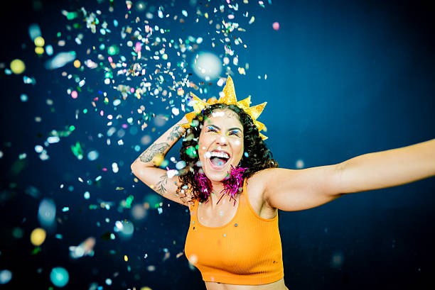 Brazilian Carnival. Group of friends celebrating street carnival party.