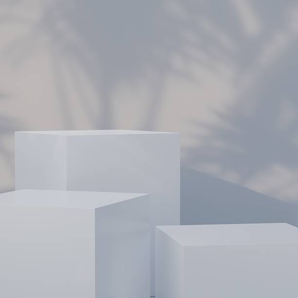 istock White Podium studio and cube pedestal on white background with product shelf on one white floor and wall the platform for product presentation minimal style, copy space, abstract podium. 3D render. 2253696111