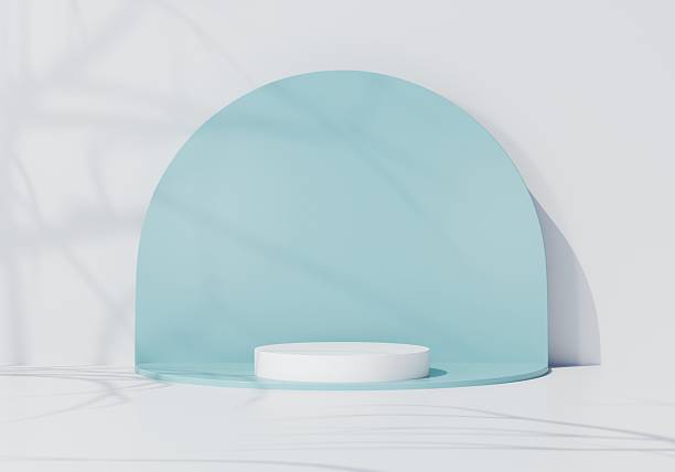 istock 3d podium platform copy space. pastel minimal soft studio light advertising concept. cosmetic product display for ecommerce ads and website hero banner. 3d render. 2253703322