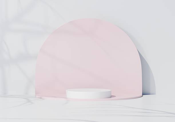 istock 3d podium platform copy space. pastel minimal soft studio light advertising concept. cosmetic product display for ecommerce ads and website hero banner. 3d render. 2253703324