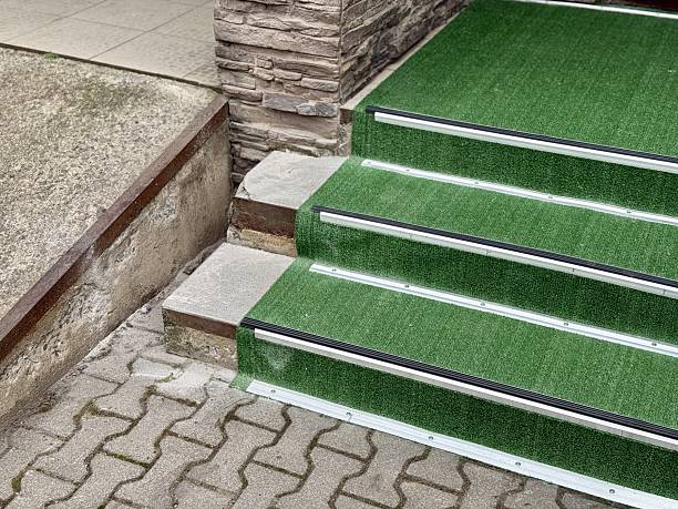 istock Natural Moss Stairs, Rustic Outdoor Stone Staircase, Worn Mosscovered Stone Steps For Practical Access, Earthtoned Outdoor Stairway With Aged Moss And Metal Railing Design 2253704022