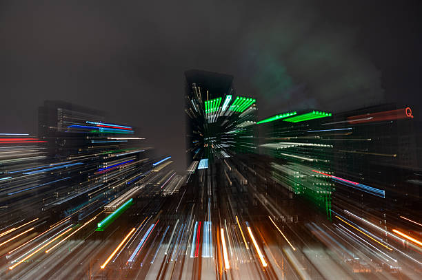 istock Zoom in of Montreal skyline during winter night 2253704355