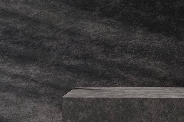 istock 3d Rendering Mockup Minimal Concrete Product Display Podium or Marble Concrete Product Display, Sunlight Shadow Palm Tree On Cement Wall or Marble wall, abstract Illustration Background 3d rendering. 2253705129