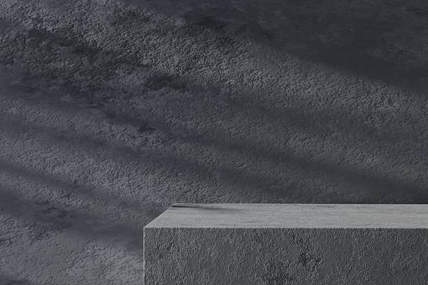 istock 3d Rendering Mockup Minimal Concrete Product Display Podium or Marble Concrete Product Display, Sunlight Shadow Palm Tree On Cement Wall or Marble wall, abstract Illustration Background 3d rendering. 2253705133