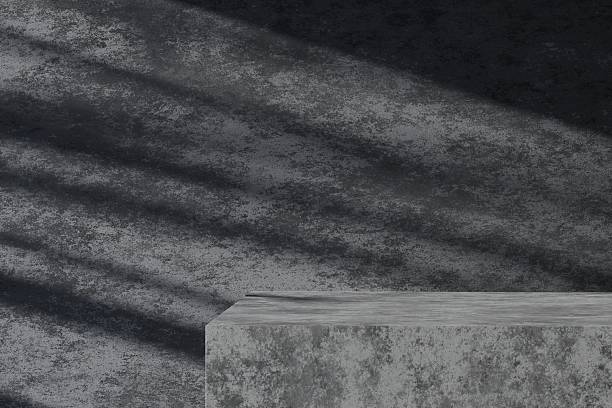 istock 3d Rendering Mockup Minimal Concrete Product Display Podium or Marble Concrete Product Display, Sunlight Shadow Palm Tree On Cement Wall or Marble wall, abstract Illustration Background 3d rendering. 2253705134