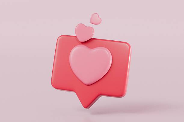 istock 3d Red Hearth bubble icon with notification new message sign icon. Minimal 3d Hearth with notification red bubble unread icon. Valentine concept 3d icon. isolated pink pastel background. 3d rendering. 2253710797