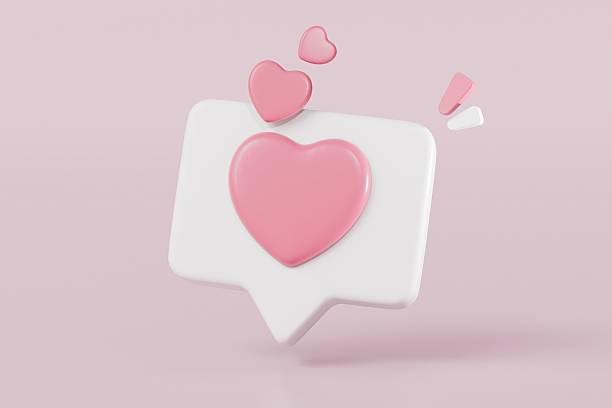 istock 3d Hearth bubble icon with notification new message sign icon. Minimal Cartoon 3d Hearth with notification red bubble unread icon. Valentine concept 3d icon. isolated pink background. 3d rendering. 2253710799