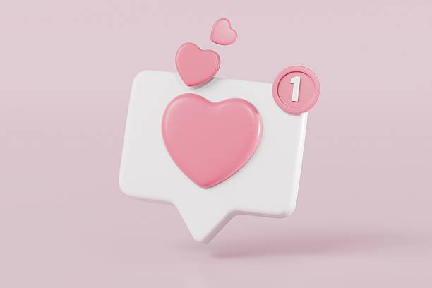 istock 3d Hearth bubble icon with notification new message sign icon. Minimal Cartoon 3d Hearth with notification red bubble unread icon. Valentine concept 3d icon. isolated pink background. 3d rendering. 2253710811