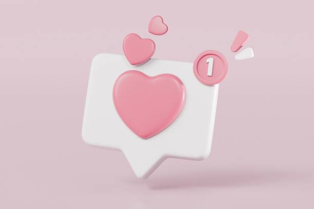 istock 3d Hearth bubble icon with notification new message sign icon. Minimal Cartoon 3d Hearth with notification red bubble unread icon. Valentine concept 3d icon. isolated pink background. 3d rendering. 2253710814