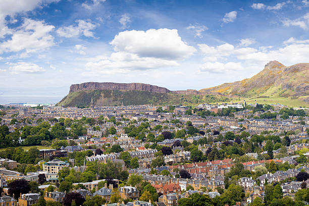 Holidays in Scotland - view of Edinburgh with Arthur's Seat hills in background