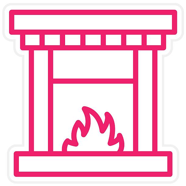 Vector Design Fireplace Icon Style