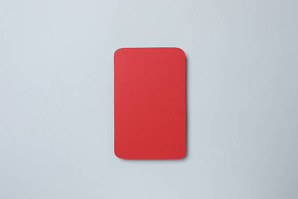 istock Red paper card on grey background 2253732466