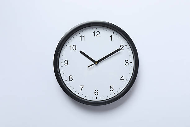 istock Big beautiful stylish clock on white background 2253733730