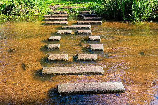 istock stone footpath over a creek in Germany 2253735950