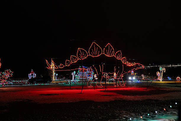 istock Christmas lights decoration on a drive thru Holiday event 2253739109