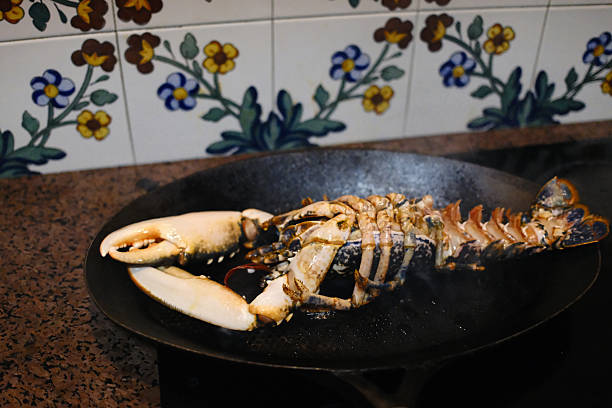 red fresh lobster as sea food ready to eat
