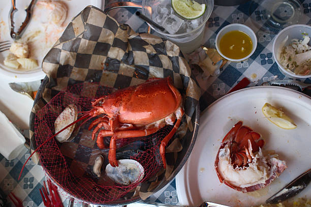 red fresh lobster as sea food ready to eat