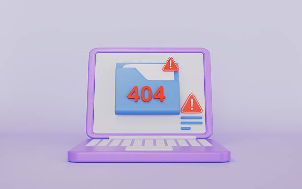 istock Laptop with Error Message and Folders concept 3d illustration 2253748772
