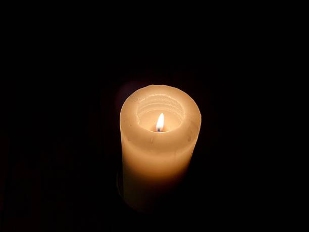 istock Single top down side flame - Minimal Candlelight Scene in Dark Cozy Interior 2253751792